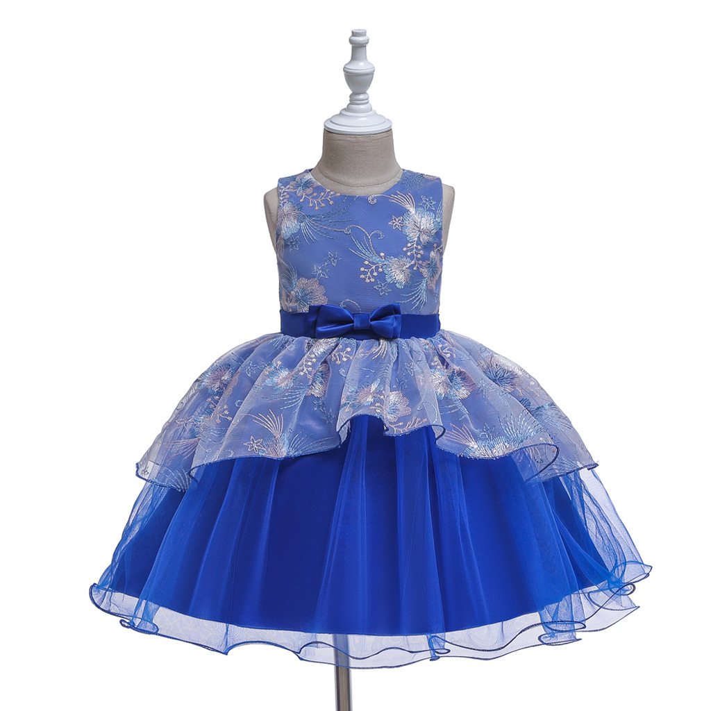 Toddler Girl Dresses Toddler Formal Dresses Blue Girls Dress Toddler Tea Party Dress Easter Dresses for Toddler Girls 3-4 Years